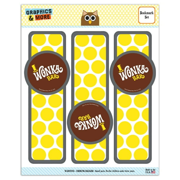 Willy Wonka And The Chocolate Factory Wonka Bar Logo Set Of 3 Glossy Laminated Bookmarks Walmart Com Walmart Com