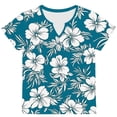 thumbnail image 3 of AUNVITO Women's Casual Fashion T-Shirt Short Sleeve V Neck with All-Over Print for Spring Summer, 3 of 6