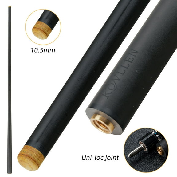 KONLLEN Pool Cue Single Shaft Quick uniloc 10.5mm Carbon Fiber Technology Low Deflection Billiard Cue Stick 29''