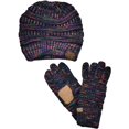 thumbnail image 1 of Unisex Soft Stretch Cable Knit Beanie and Anti-Slip Touchscreen Gloves 2 Pc Set 2 Pc Set, 1 of 1
