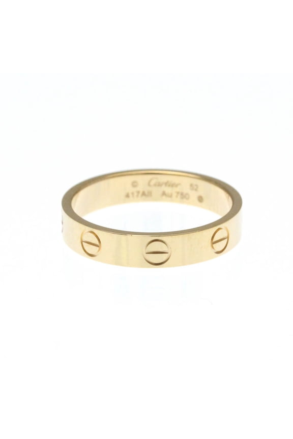 Pre-Owned Cartier Mini Love Ring Pink Gold (18K) Fashion No Stone Band Ring Pink Gold