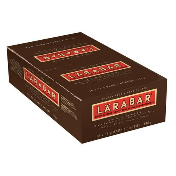 Larabar Barre énergétique sans gluten - cacao et noix de coco tendres, carton