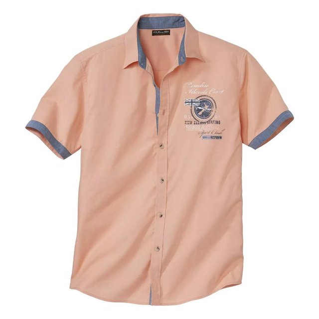 Atlas For Men - Camisa de Manga Corta para Hombre (Coral)