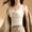 Beige, variant on Women's Fleece Lined Tank Top Built In Bra Sleeveless Crewneck Solid Warm Base Layer Underwear for Winter Beige M