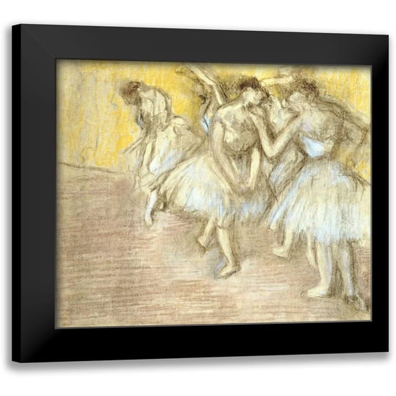 Degas, Edgar 14x12 Black Modern Framed Museum Art Print Titled - Five Dancers On Stage