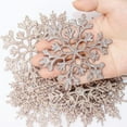 thumbnail image 5 of 36 Pack Plastic Snowflake Ornaments Christmas Winter Decorations, Hanging Snowflake Decorations for Winter Wonderland Christmas Tree, Rose gold, 5 of 7