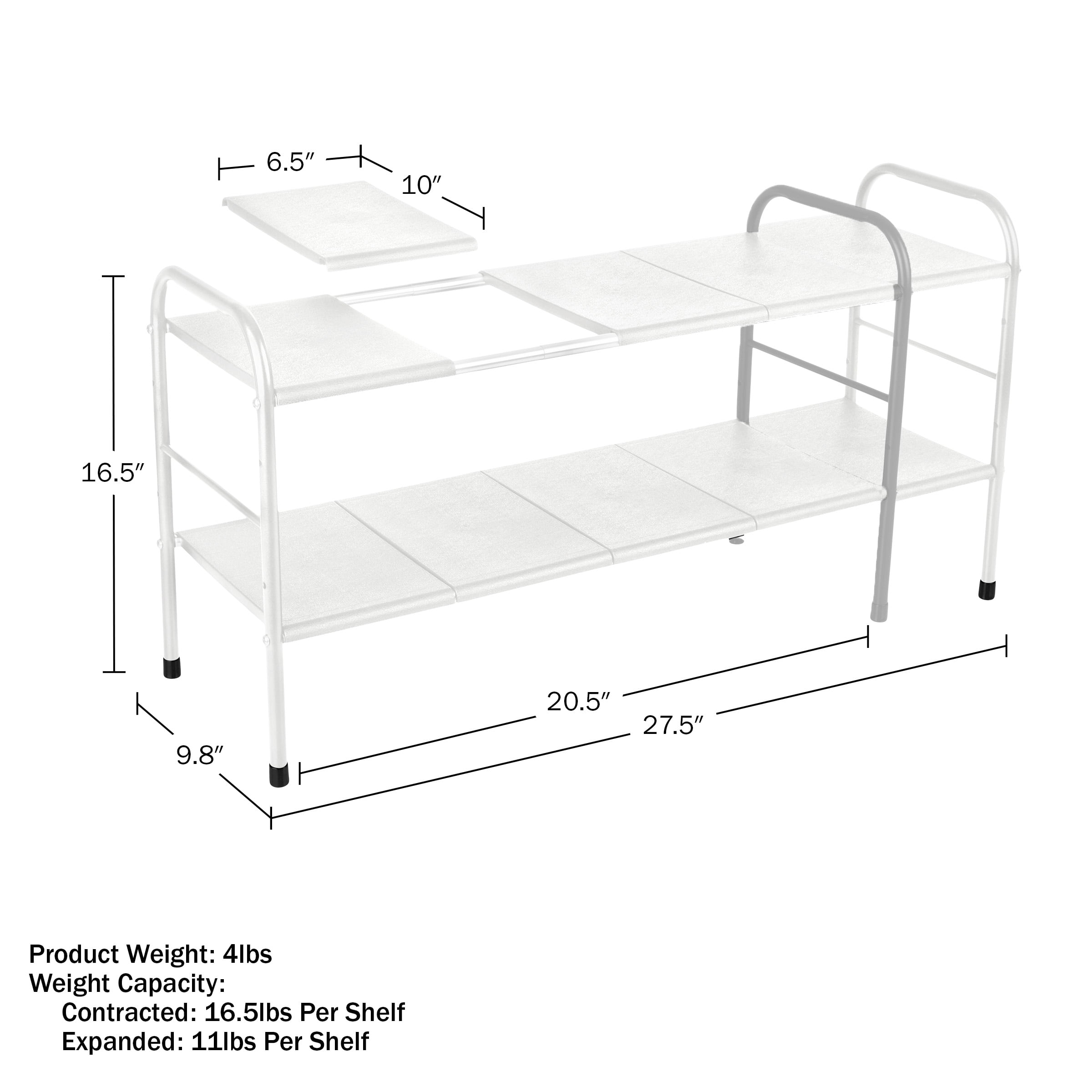 Home-Complete 2 Tier Under Sink Organizer with 8 Removable Panels (White)