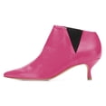 thumbnail image 2 of YDN Women Classic Kitten Low Heel Chelsea Ankle Boots Pointed Closed Toe Slip On Leather Easy Walking Dress Shoes Size 9.5 Fuchsia, 2 of 4