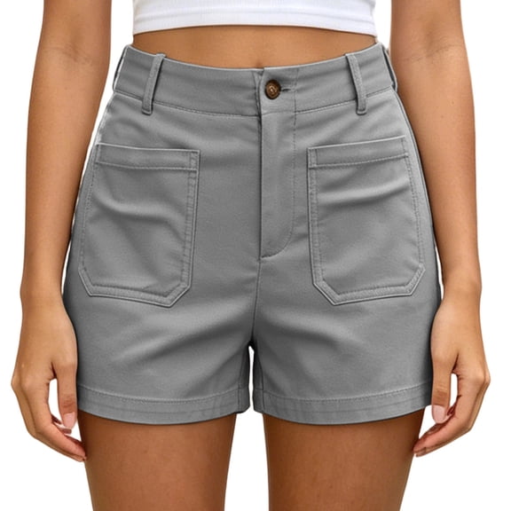Admvng Womens Summer Casual Shorts with Pockets Soft Business Work Shorts