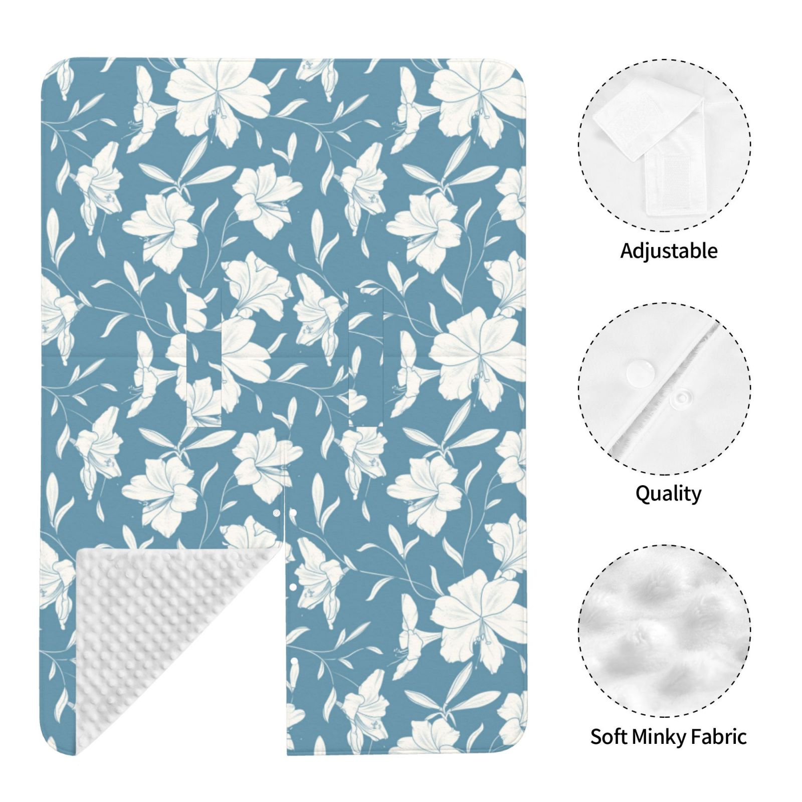 Car Seat Cover Baby - Lilies Flowers Light Blue Breathable Infant Car Seat Cover for Baby Carseat, Lightweight Comfort Baby Essentials Must Haves Newborn Stuff for Girl Boy