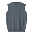 thumbnail image 6 of Riecok Knitted Vest for Men Sleeveless V Neck Pullover Sweaters Lightweight Solid Winter Tops with Pockets Dark Gray XL, 6 of 6