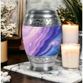 thumbnail image 5 of Purple Urn for Ashes Adult, Decorative Funeral Urn - Purple Theme Cremation & Memorial Sharing Urns for Ashes with Lid, 5 of 6