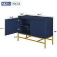 thumbnail image 4 of Atumon Blue Accent Cabinet with 2 Doors, Buffet Cabinet with Adjustable Shelves, Modern Storage Cabinet with Gold Metal Legs, Wood Storage Cabinet Furniture for Living Room Entryway Dining Room, 4 of 10