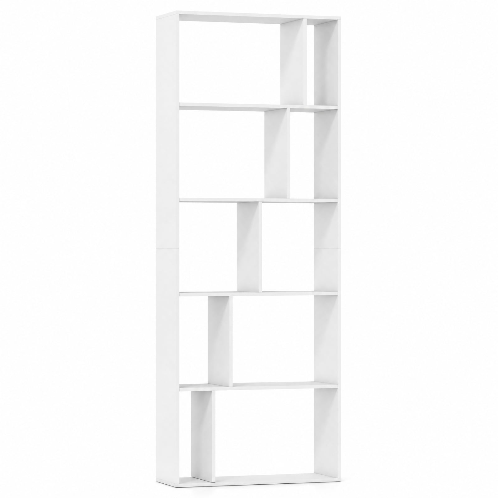 Furnibear 5-Tier Modern Bookshelf with Open Back and 2 Anti-Tipping Kits for Living Room Home Office Bedroom Display Storage Shelf, White