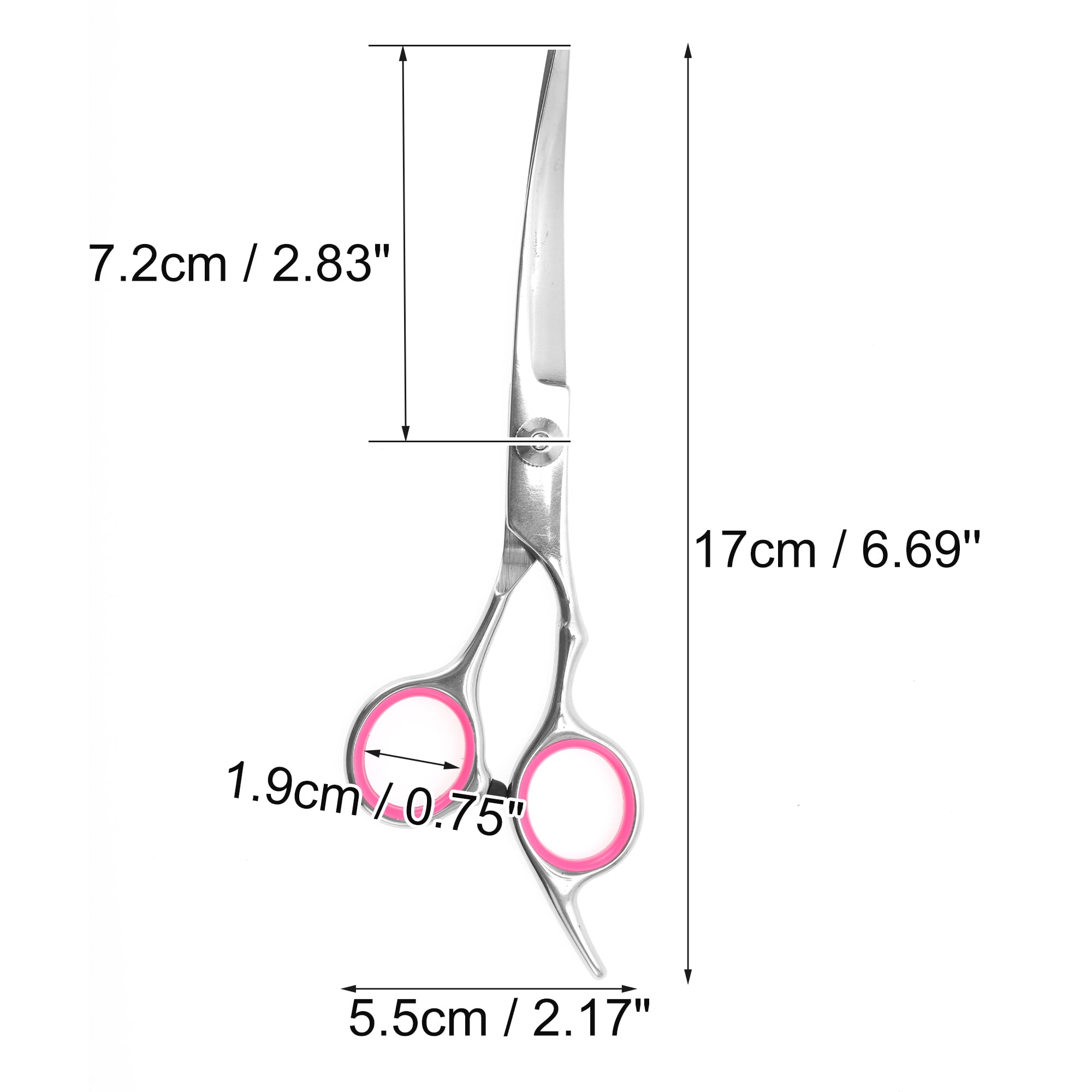 Unique Bargains 1 Pc Dog Grooming Scissors for Pets Shop 5.5 Inches Silver Tone Pink