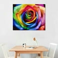 thumbnail image 2 of COMIO  Rainbow Rose Print on Canvas Wall Art Colorful Rose Painting Flower Picture Walls Decoration Floral Paintings Living Room Home Decor Framed Artwork, 2 of 4