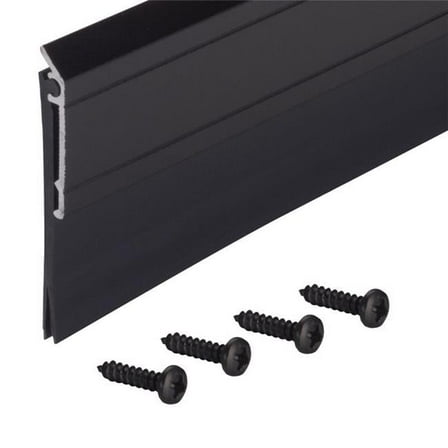 36 x 0.25 in. Aluminum & Vinyl Sweep for Doors, Black - Pack of 6
