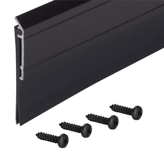 36 x 0.25 in. Aluminum & Vinyl Sweep for Doors, Black - Pack of 6