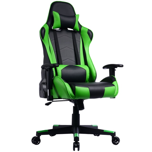 Chaise de Gaming avec Dossier Inclinable, Style Course Chaise de Bureau Dossier Haut