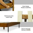 thumbnail image 5 of Acacia Astoria Upholstered Bed Frame with Headboard, Contemporary Signature High Headboard Wood Bed, 5 of 9