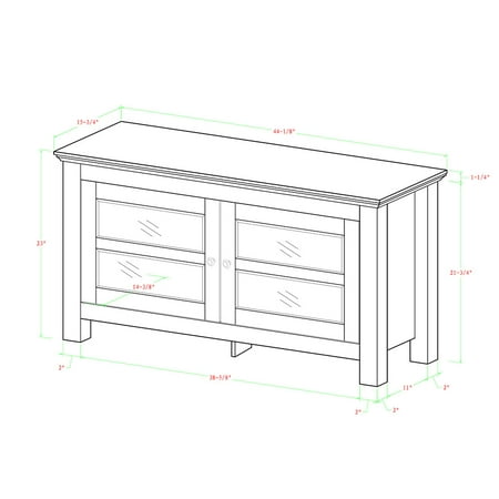 Walker Edison - Double Door TV Stand for Most Flat-Panel TV's up to 48" - Brown