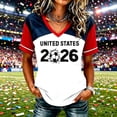 thumbnail image 4 of Fgvctg Mexico Soccer Jersey Women Country Flag Eagle Soccer Graphic V Neck T-Shirt, Vintage Football Game Day Casual Loose Short Sleeve Tops for Sports Fans Red 2XL, 4 of 4
