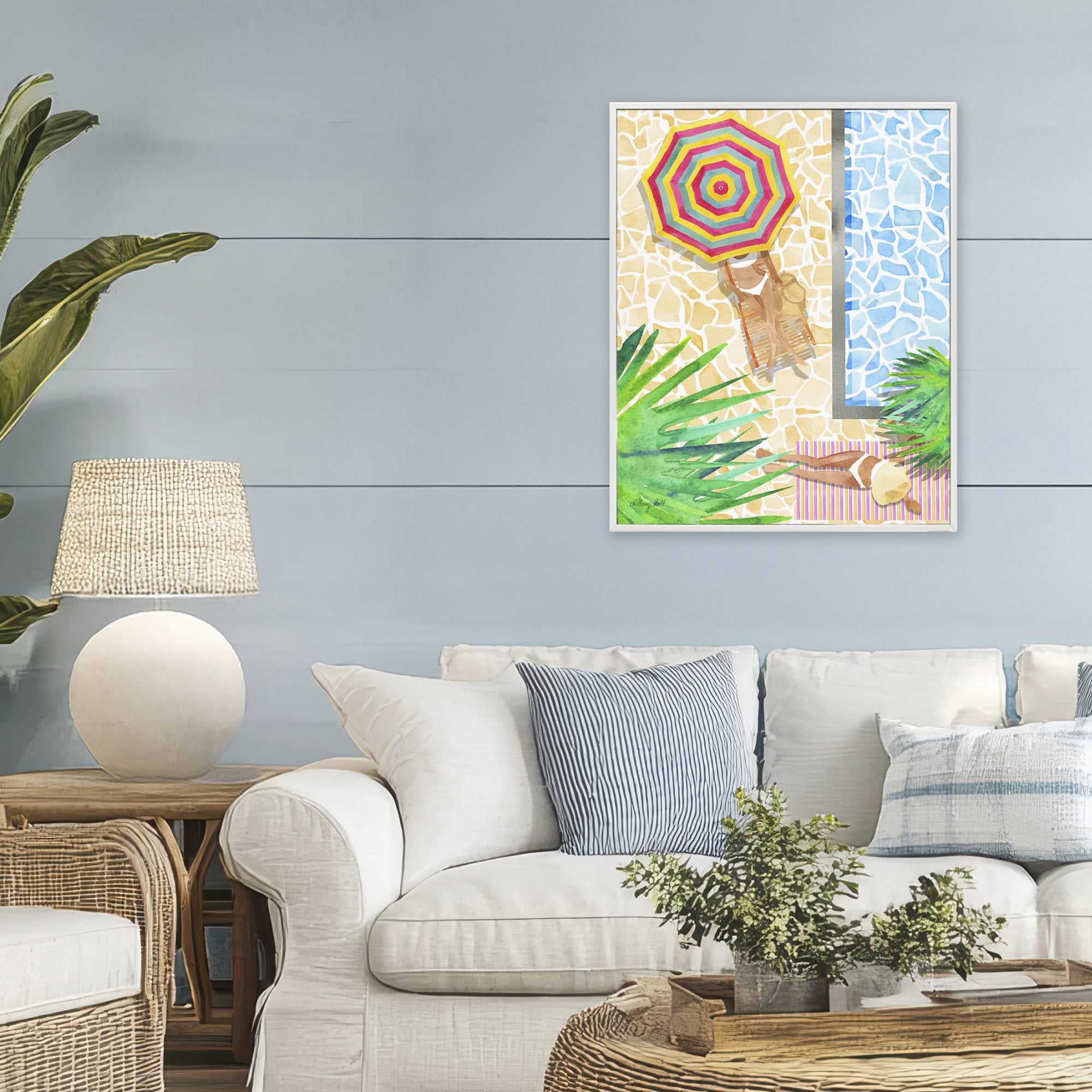 Stupell Industries Poolside Chill Duo White Framed Giclee Art, design by Hillary Holt