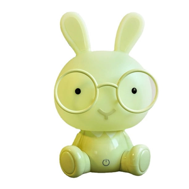 Lámpara de mesa de conejo lindo de tamaño pequeño con atenuación táctil, luz LED de noche, regalo creativo, lámpara de noche de panda con enchufe USB para dormitorio
