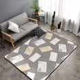 thumbnail image 2 of Area Rugs For Living Room Decor - Envelope Pattern Anti Slip Throw Washable Rugs 3x5 For Bedroom, Soft Indoor Carpet For Bedroom Living Room 60x39In, 2 of 5