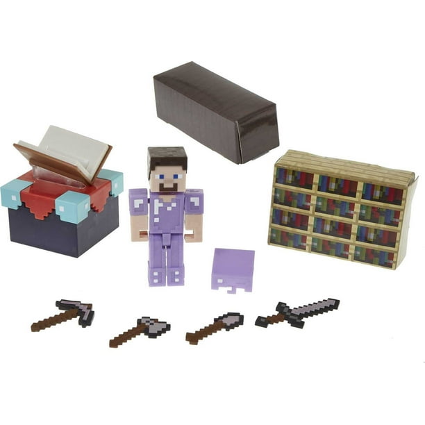 Set de juego Mattel Minecraft Enchanting Room con Steve de 8 cm