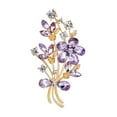 thumbnail image 2 of Ziurtnc Women Elegant Bouquet Shape Brooch Shiny Rhinestones Inlaid Pin Suit Collar Shawl Scarf Badge Costume Accessories, 2 of 6