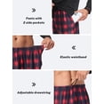 thumbnail image 3 of MoFiz Pjs Men's Pajama Sets Long Sleeve Top Checkered Pants Cozy Loungewear 2 Pieces, 3 of 7