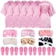 thumbnail image 2 of 18 piezas de suministros para fiestas de spa, que incluyen batas de kimono de satén, diademas de spa y pantuflas de espuma desechables para salón, regalos de fiesta de pijamas para niñas, 2 of 6