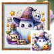 thumbnail image 1 of Hilo Algodón Ecológico Bordado Punto Cruz Fantasma Halloween Con 11CT 40x40cm, 1 of 9