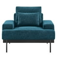thumbnail image 5 of Armchair Accent Chair, Azure Navy Blue, Fabric, Living Kitchen Cafe Bistro Hospitality Restaurant, Modern Contemporary HB34545, 5 of 8