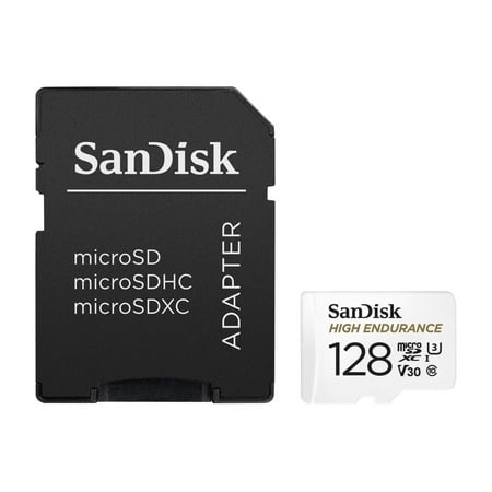 Condition photo showing As Is for sandisk high endurance 128gb micro sdhc flash memory card with adapter