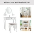 thumbnail image 6 of Costway Makeup Desk Vanity Dressing Table Oval Stool 5 Storage Drawers, 6 of 12