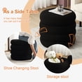 thumbnail image 6 of Zesthouse 19.5" Wide Round Boucle Storage Ottoman, Tufted Sherpa Ottoman Footstool for Living Room Bedroom, Black, 6 of 10
