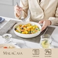 thumbnail image 3 of Juego de 4 cuencos para pasta MALACASA LUNA, cerámica blanca, 1,4 litros, 3 of 7