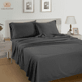 "Casa Platino King Size 4 Piece Cotton Bed Sheets Set with 15"" Deep