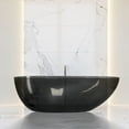 thumbnail image 2 of Rainlex 67" Freestanding Soaking Solid Surface Bathtub in Translucent Black, 2 of 12