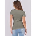 thumbnail image 5 of ANRABESS Women Short Sleeve Tops Scoop Neck Ribbed Knit Slim Fitted Basic Tee Shirt Casual Summer Clothes 2026 Spring Outfits Sage Green Medium, 5 of 9