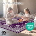 thumbnail image 4 of ODIKA 6'x9' Machine Washable Non-Slip Area Rug, Paisley Teardrop Motif Feline Hideout Den with Foundation High Traffic Rug with Pad, Purple, 679394, 4 of 8