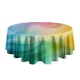 thumbnail image 5 of Colorful Tie Dye Wave Pattern Round Tablecloth 60"x60",Wrinkle Wipeable Table Cloth for Kitchen Dining Room Picnic Patio Party, 5 of 6