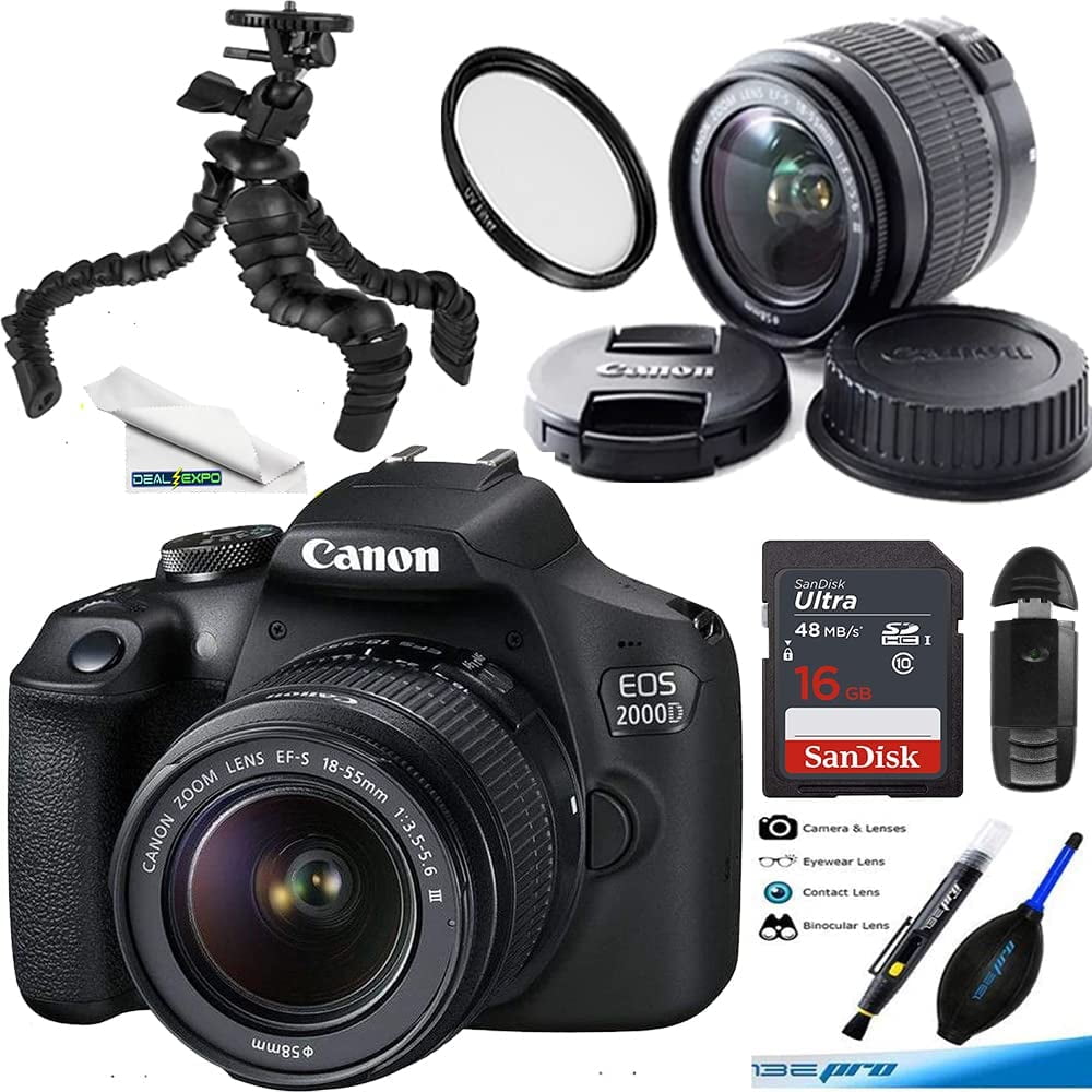 Canon EOS 2000D Digital SLR Camera with EFS 1855mm f/3.55.6 IS II