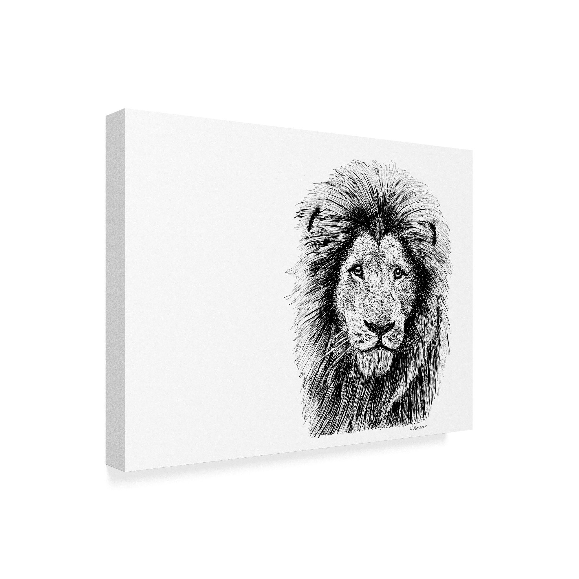Trademark Fine Art 'Lion Line Art' Canvas Art by Let Your Art Soar