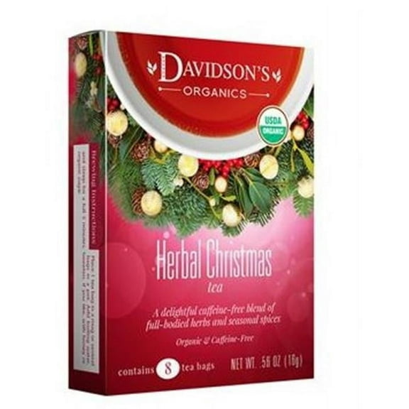 Davidsons Organics 1191 Single Serve Herbal Christmas Tea - 100 Count