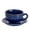 Dark Blue, variant on Vintage Design 12 oz Ceramic Latte Art Cappuccino Barista Cup with Saucer (Beige)