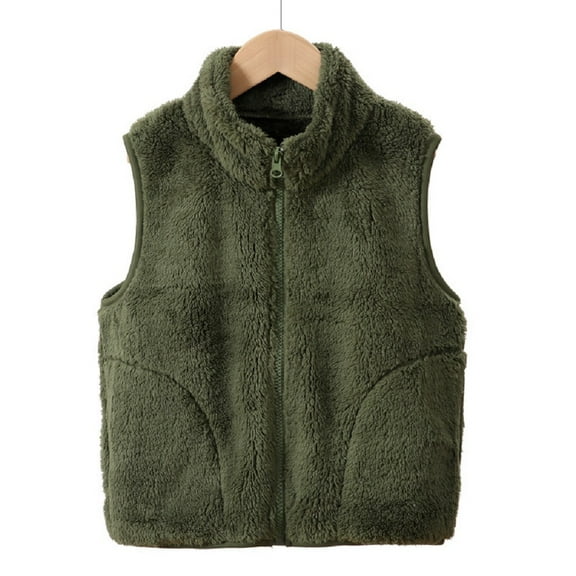 LYMAYTER Kids Vest for Boys Girls Sleeveless Warm Waistcoat Toddler Fall Winter Fleece Thickened Tank 5-12 Years
