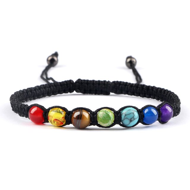 Pulsera de piedra Natural trenzada de 6MM y 7 Chakras, brazaletes curativos Engry de alta calidad, joyería de Yoga para parejas, Pulsera de cadena, regalo para amigo Tan Jianjun unisex